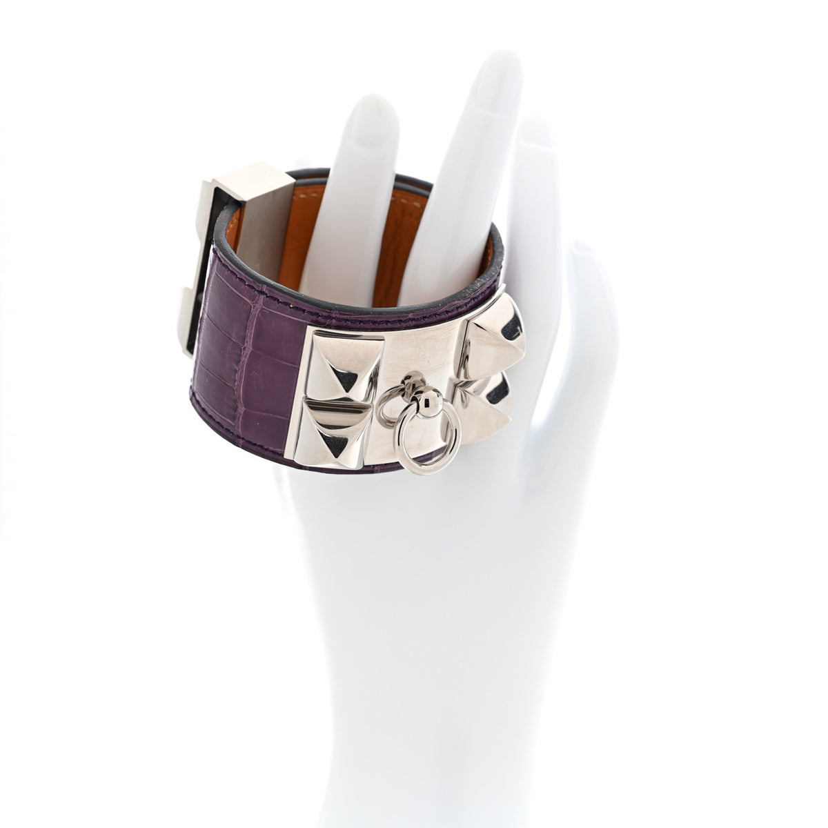 Hermes Shiny Alligator Collier de Chien CDC Bracelet S Amethyste 2 of 5