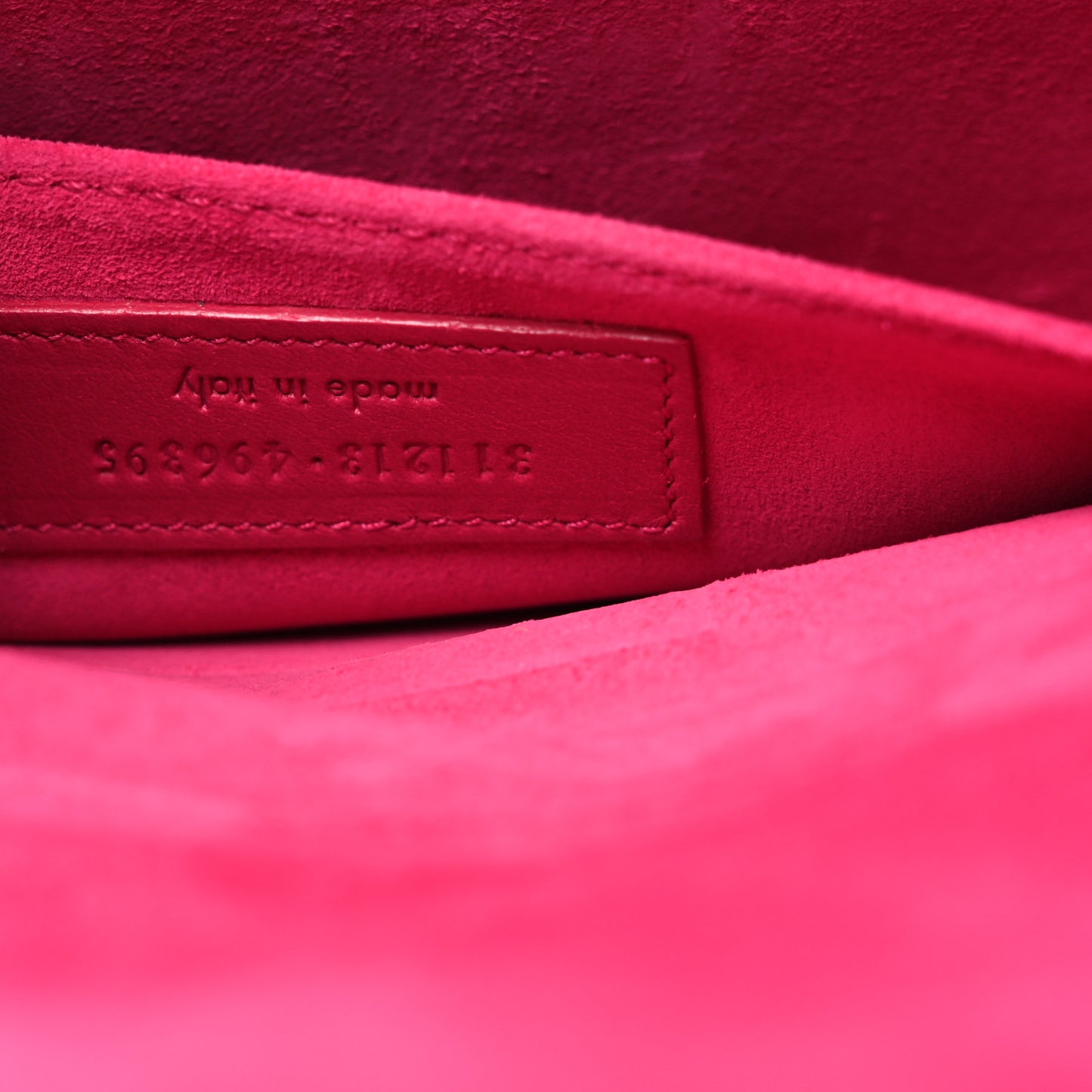 Calfskin Classic Y Ligne Clutch Fuchsia