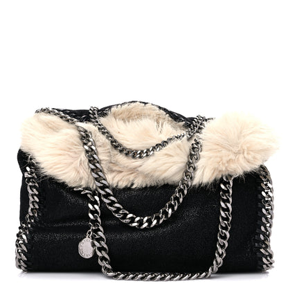 Stella McCartney Shaggy Deer Fur Falabella Fold Over Tote Black 1 of 8