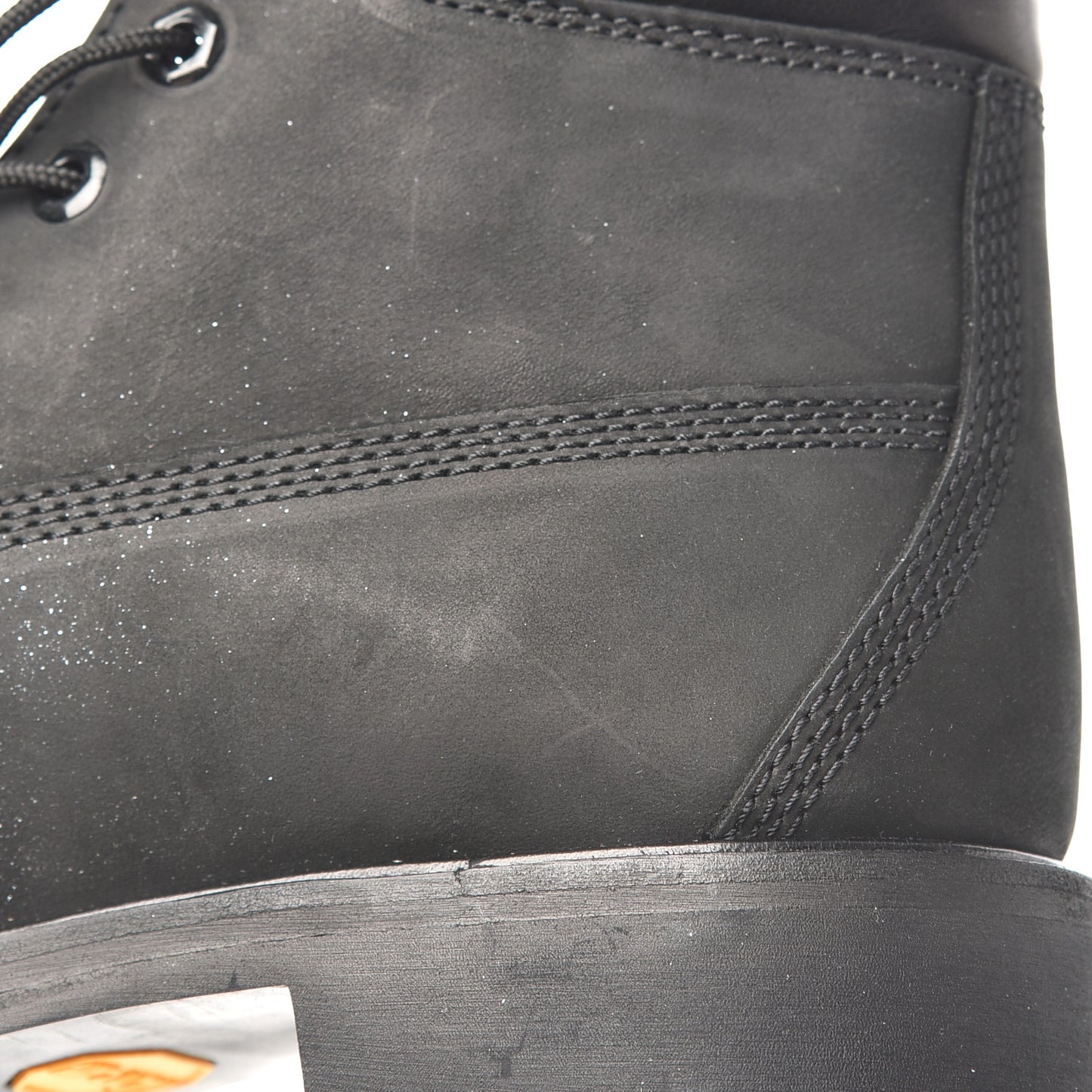 X TIMBERLAND Nubuck Glitter Womens Ankle Boots 10 Black Gunmetal
