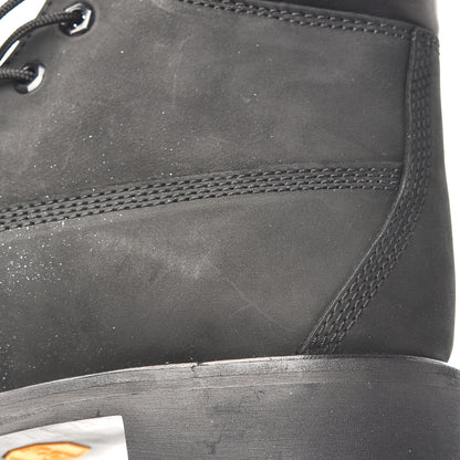 Jimmy Choo X TIMBERLAND Nubuck Glitter Womens Ankle Boots 10 Black Gunmetal 13 of 14