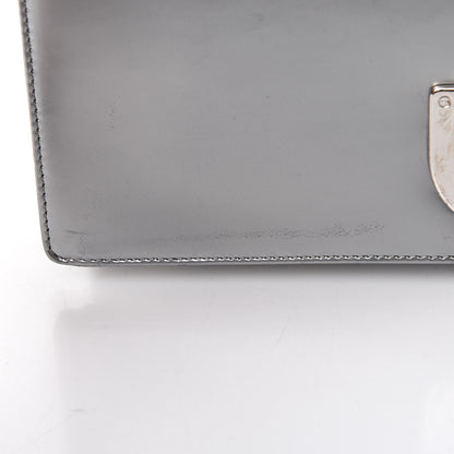 Christian Dior Metallic Patent Micro-Cannage Medium Diorama Flap Bag Silver 7 of 14