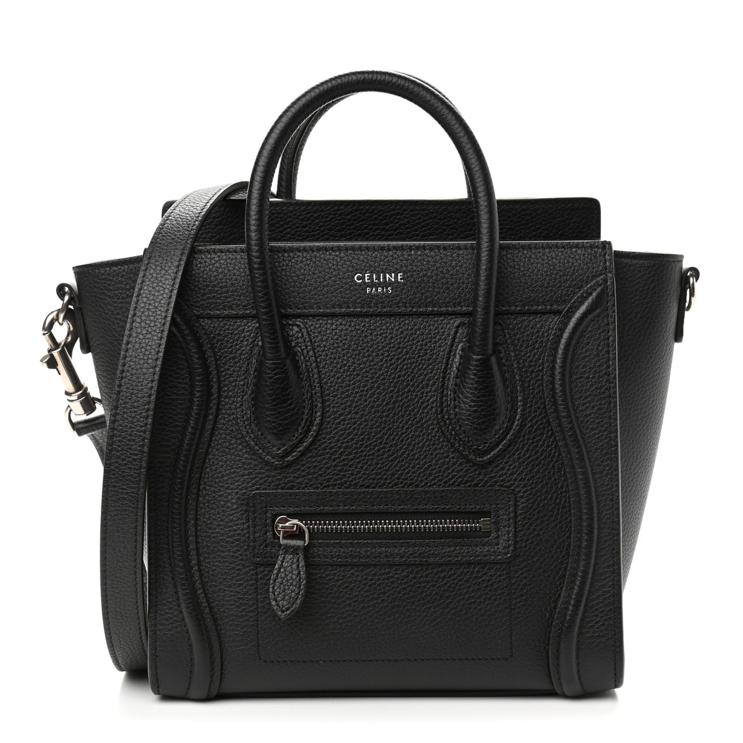 Drummed Calfskin Nano Luggage Black