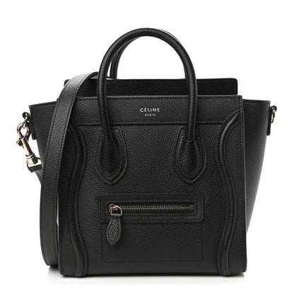 Celine Drummed Calfskin Nano Luggage Black 1 of 8