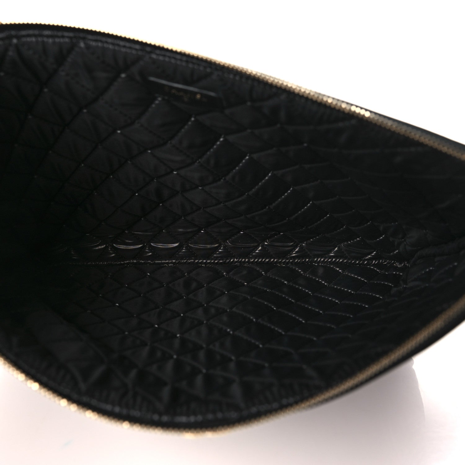 Chanel Lambskin Quilted Large Boy Cosmetic Case Black 5 of 9