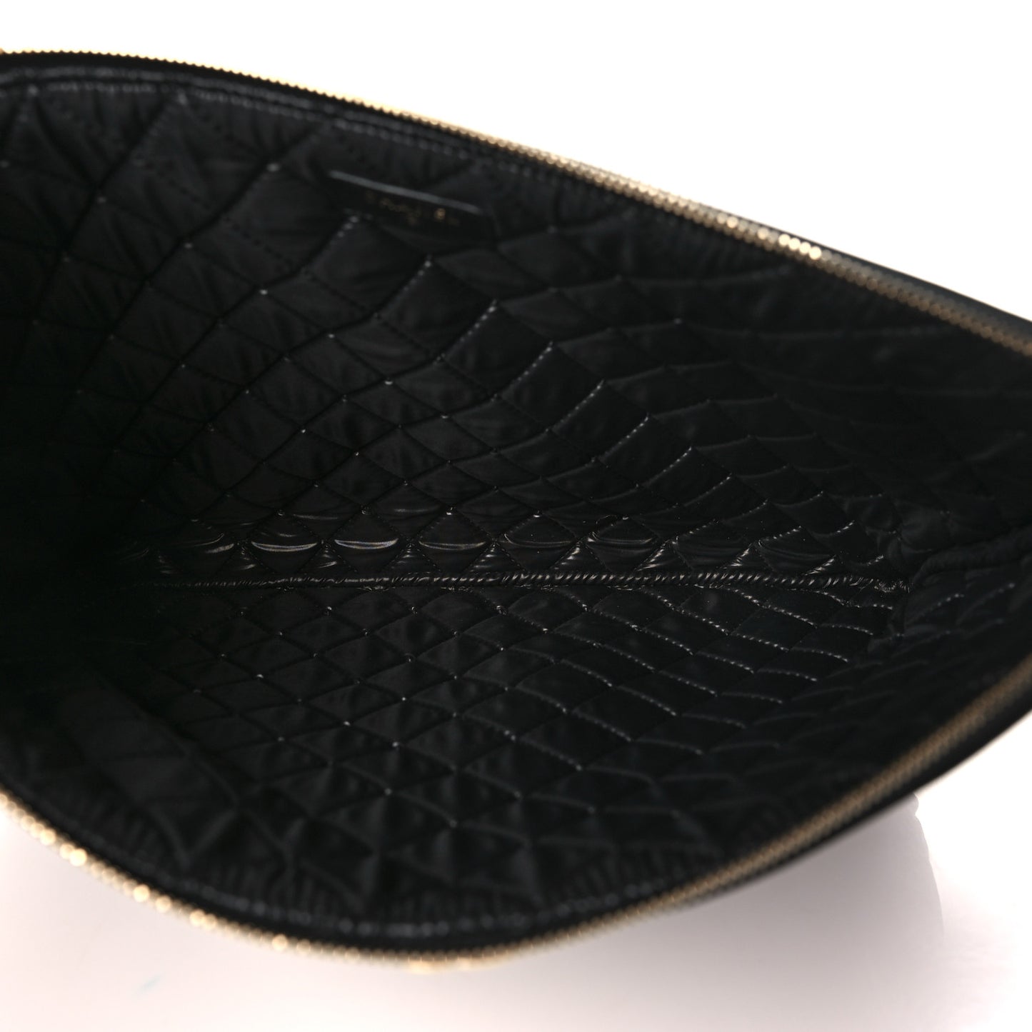 Lambskin Quilted Large Boy Cosmetic Case Black