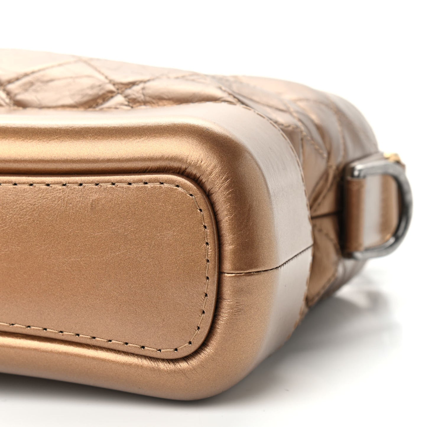 Aged Calfskin Quilted Small Gabrielle Hobo Bronze