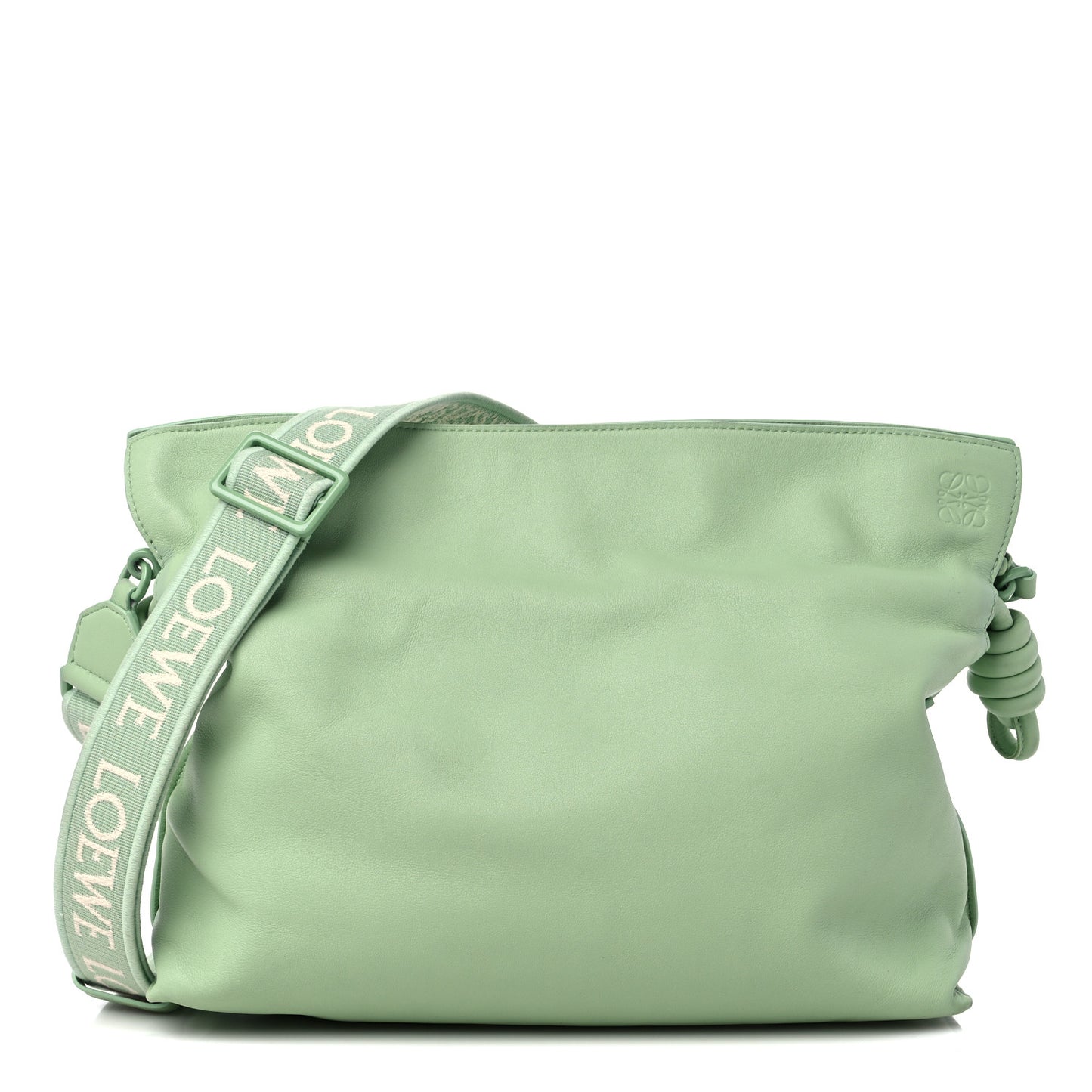 Nappa Calfskin Flamenco Knot Clutch Green