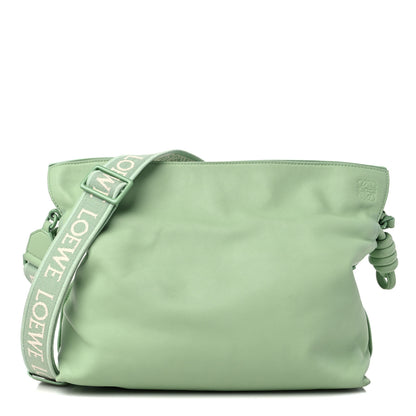 Loewe Nappa Calfskin Flamenco Knot Clutch Green 1 of 10