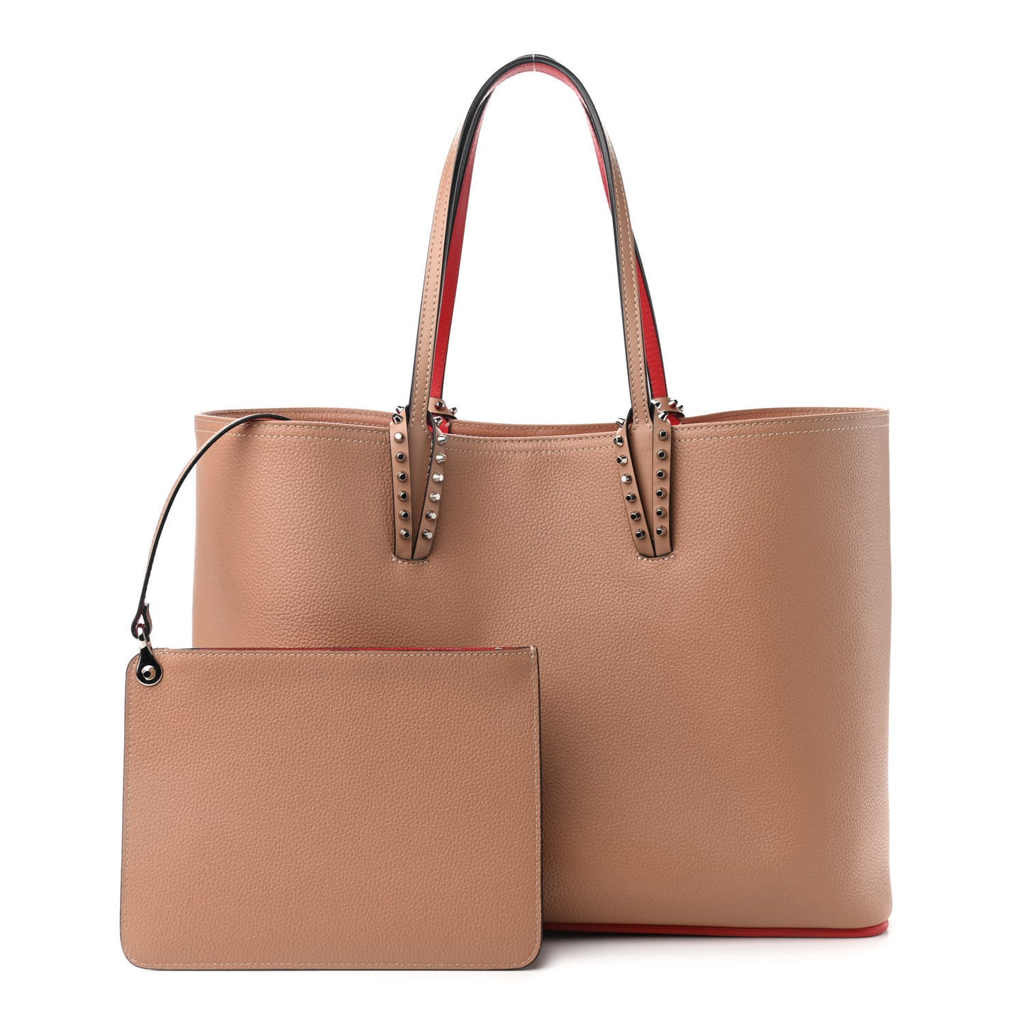 Calfskin Spikes East West Cabata Tote Nude