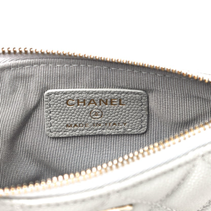 Chanel Caviar Quilted Small Cosmetic Case Grey 6 of 11