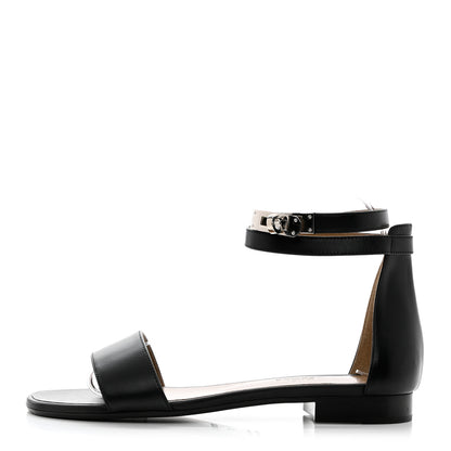 Hermes Heritage Calfskin Baia Sandals 37 Black 1 of 10