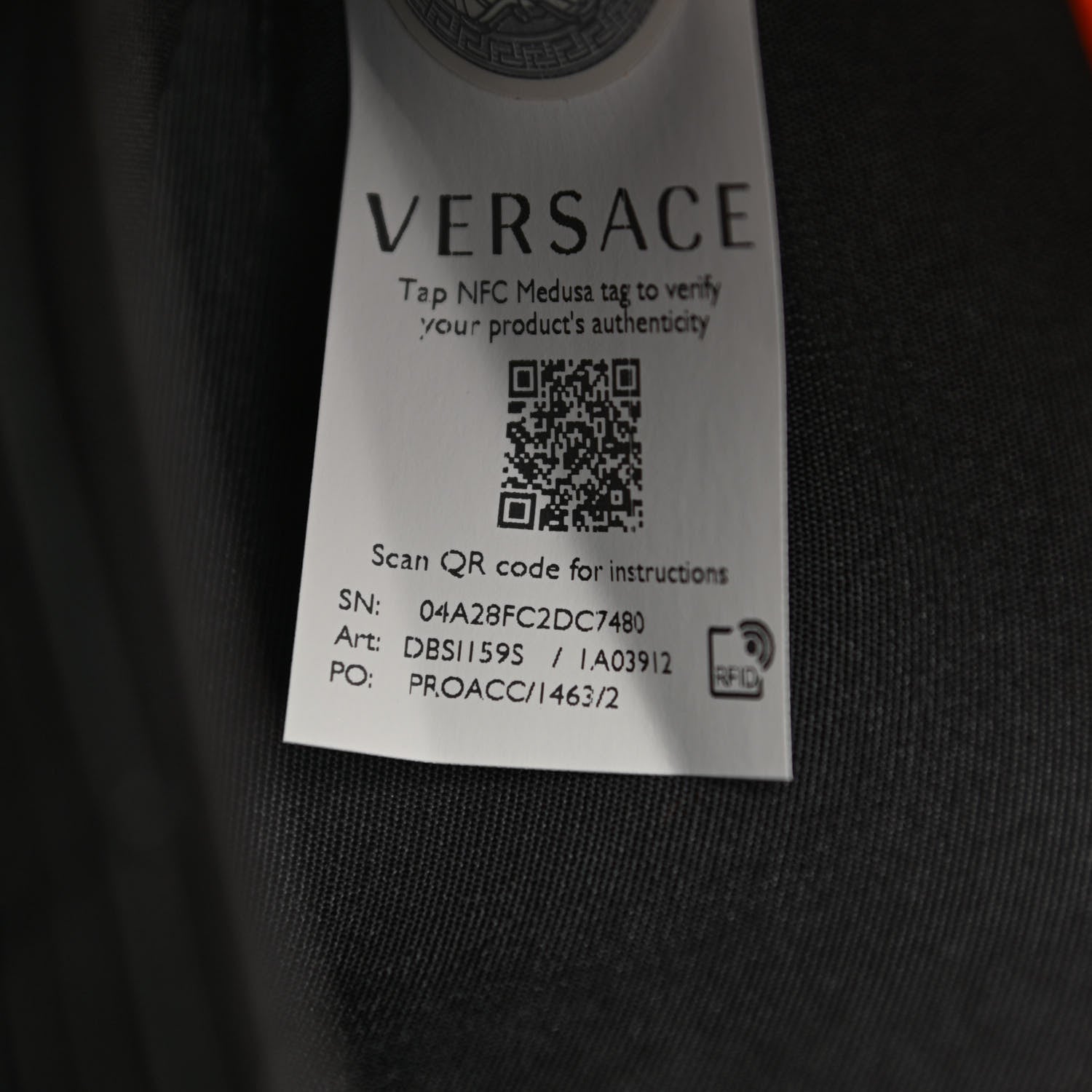 Versace Lambskin Quilted Medusa Wallet On Chain Crossbody Dark Orange 7 of 10