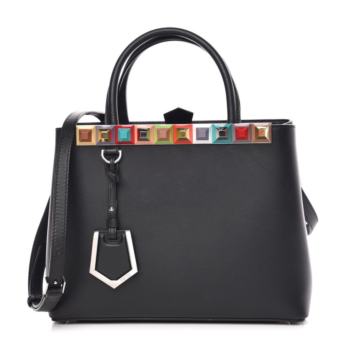 Vitello Baltico Dolce Studded Petite 2Jours Tote Black Multicolor