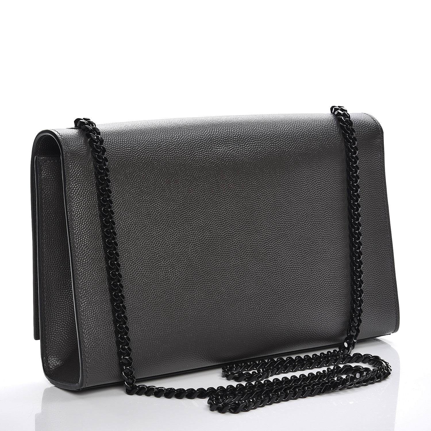 Saint Laurent Grain De Poudre Medium Classic Monogram Kate Satchel Coal 3 of 10