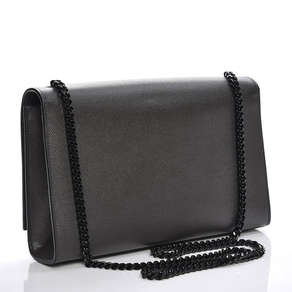 Saint Laurent Grain De Poudre Medium Classic Monogram Kate Satchel Coal 3 of 10