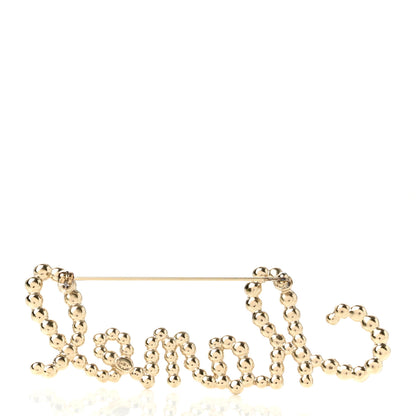 Chanel Metal Glass Swirling Pearls Brooch Pin Gold 3 of 5