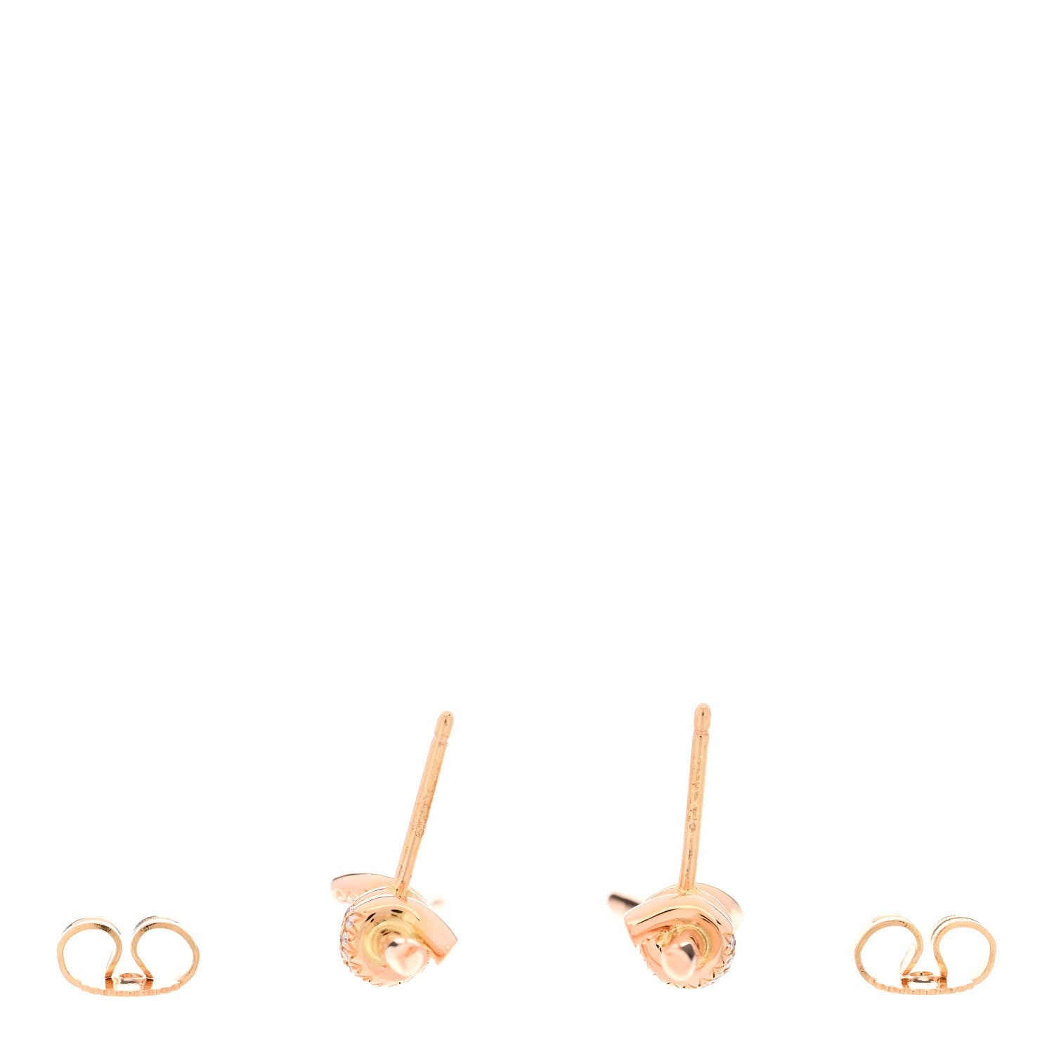 Tiffany 18K Rose Gold Diamond Tiffany Knot Earrings 3 of 6
