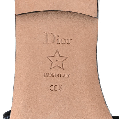Christian Dior Canvas Dior Embroidered Dway Flat Slide Sandals 36.5 Navy Blue 8 of 8