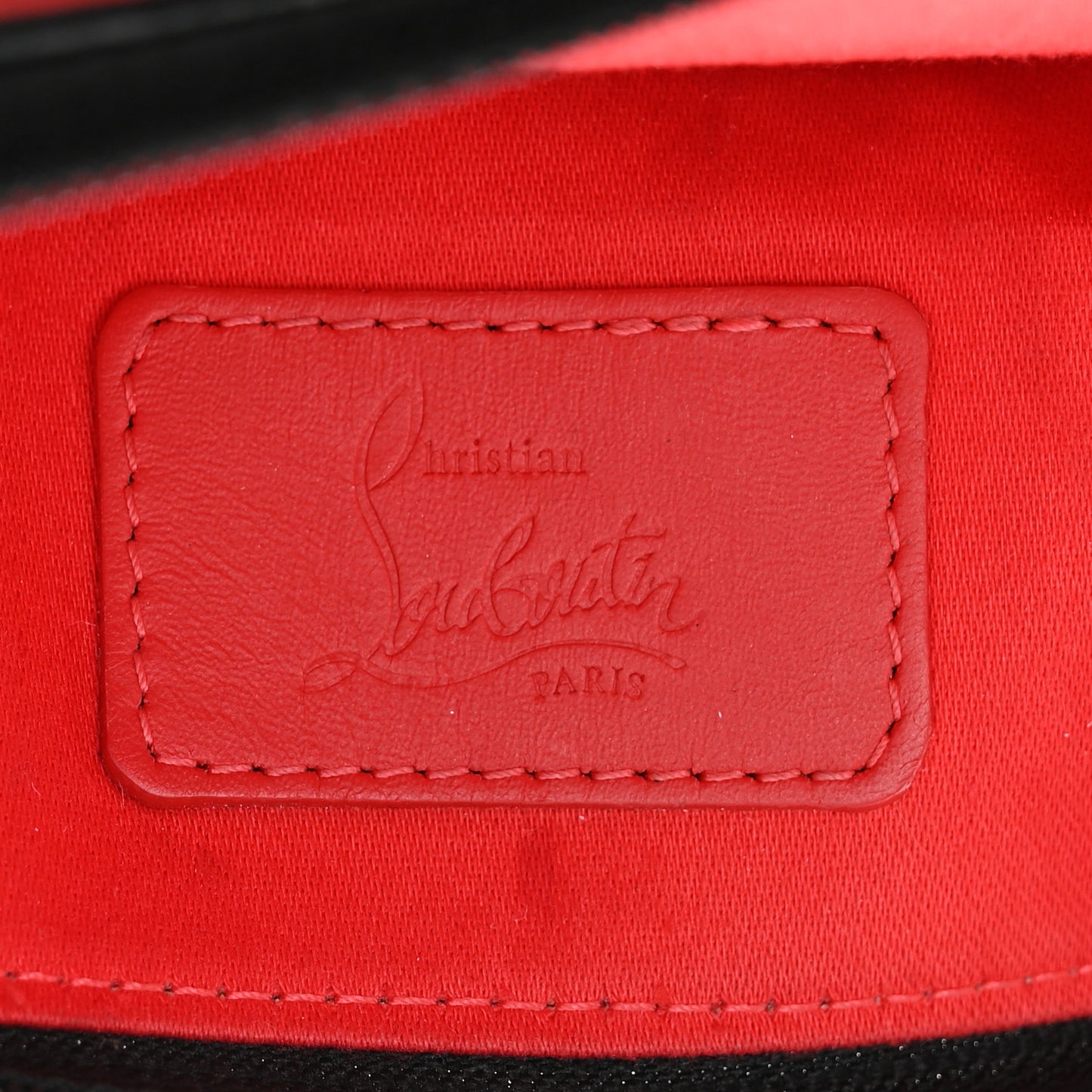 Calfskin Gomme Loubilab Batt Clutch Loubi Black
