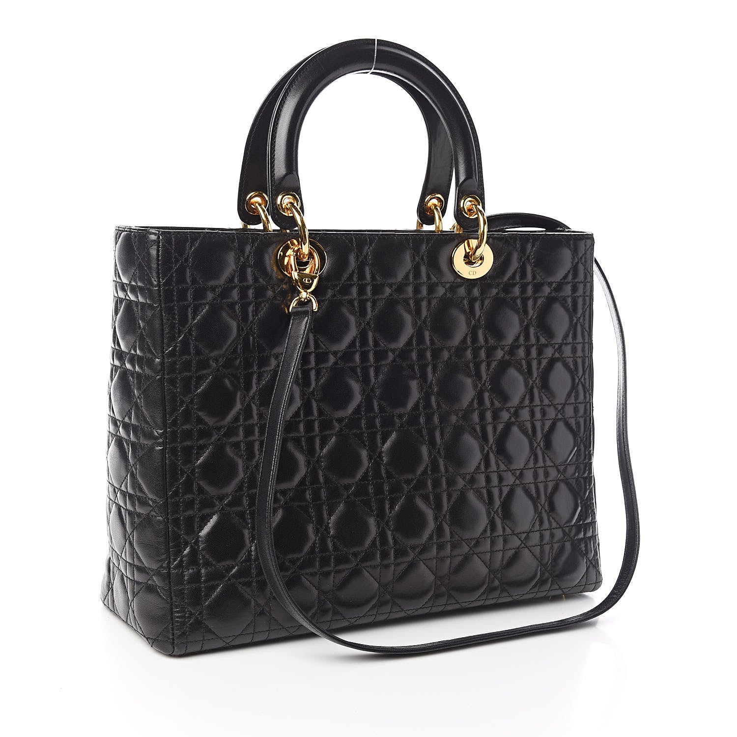 Christian Dior Lambskin Cannage Large Lady Dior Black 3 of 10