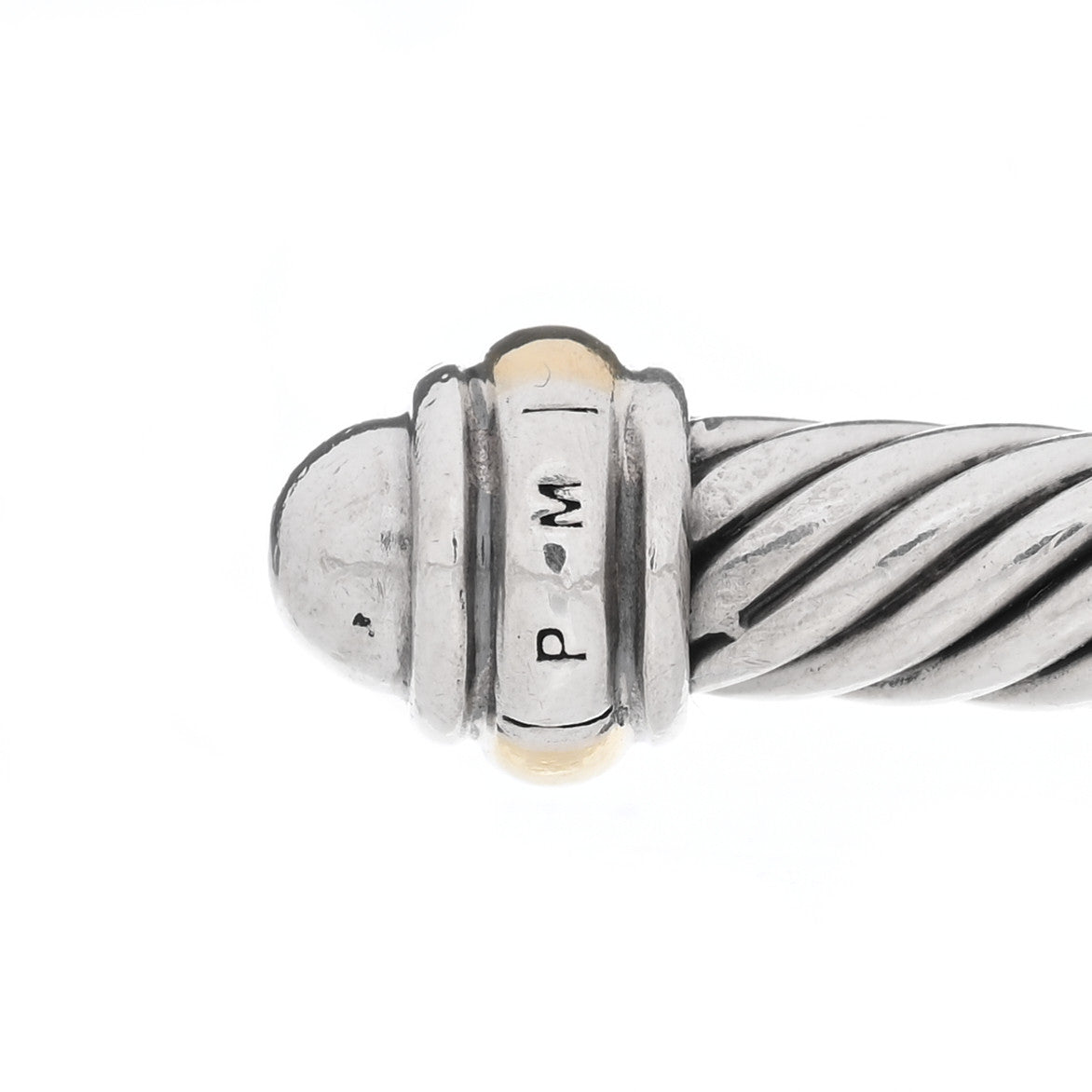 David Yurman Sterling Silver 18K Yellow Gold 4mm Cable Classics Bracelet 4 of 4