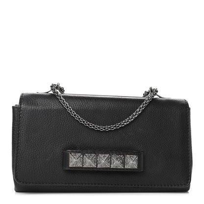 Valentino Garavani Pebbled Calfskin Crystal Studs Va Va Voom Shoulder Bag Black 1 of 8