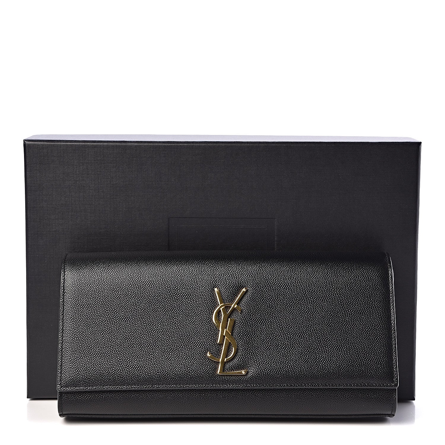 Saint Laurent Grain De Poudre Monogram Cassandre Clutch Black 8 of 8