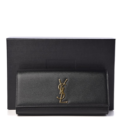 Saint Laurent Grain De Poudre Monogram Cassandre Clutch Black 8 of 8