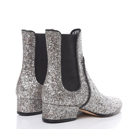 Jimmy Choo Glitter Monty Ankle Boots 35 Silver 4 of 12
