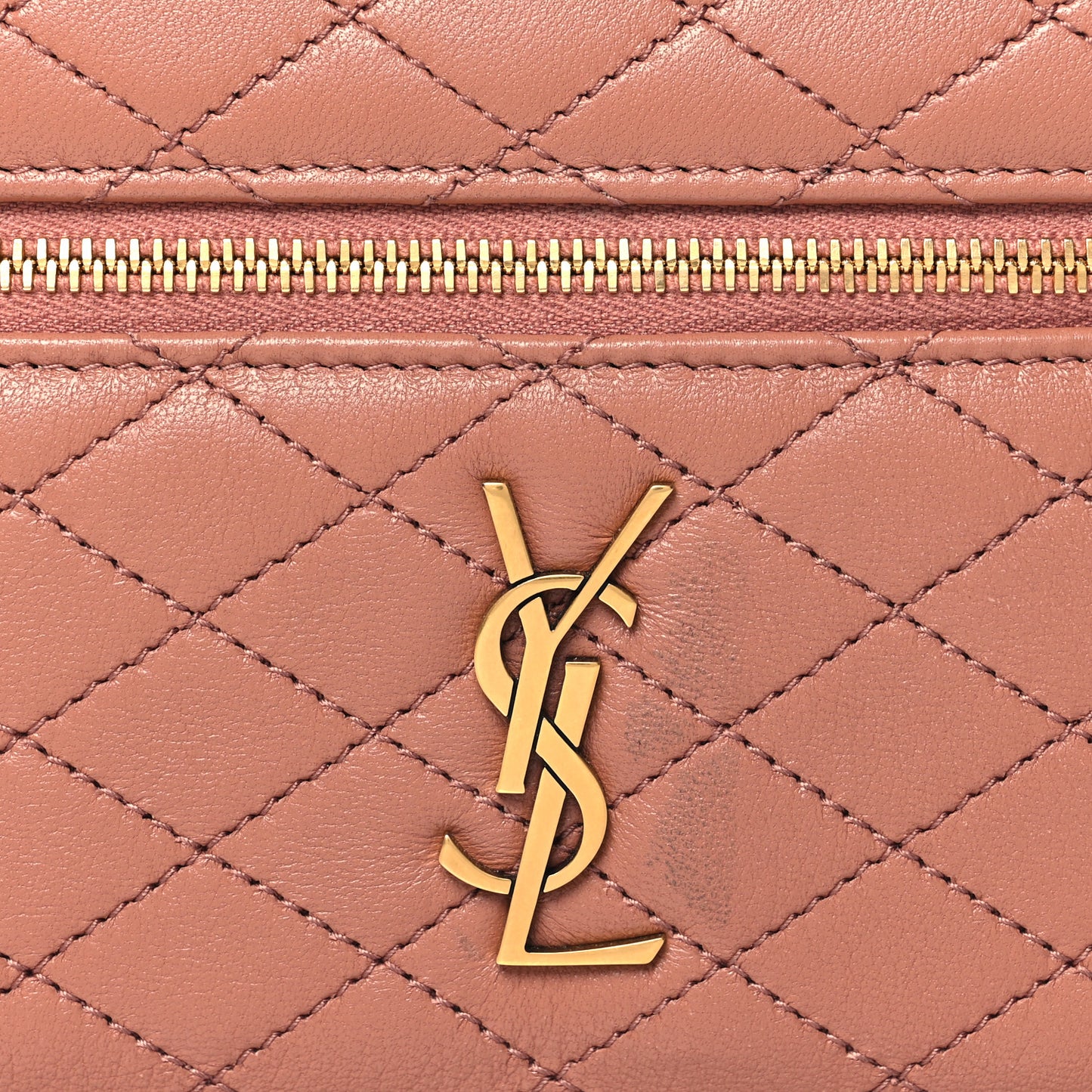 Lambskin Quilted Mini Gaby Vanity Case Barely Pink