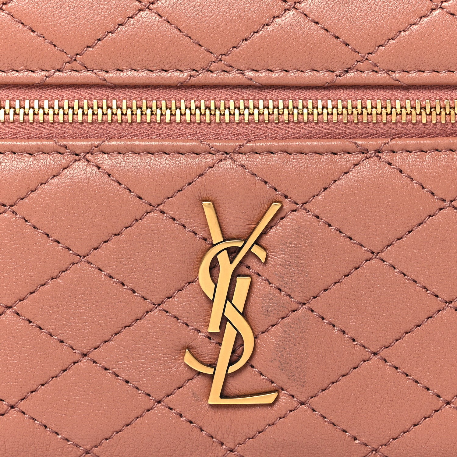 Saint Laurent Lambskin Quilted Mini Gaby Vanity Case Barely Pink 7 of 9
