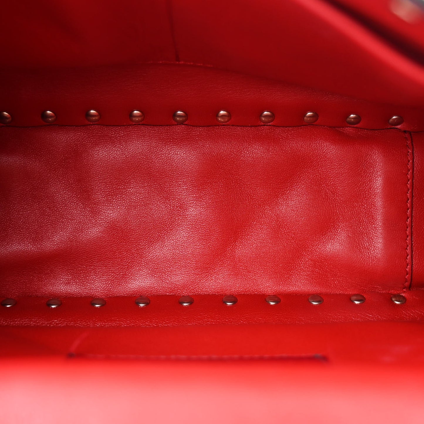 Lambskin Medium Rockstud Spike Shoulder Bag Red