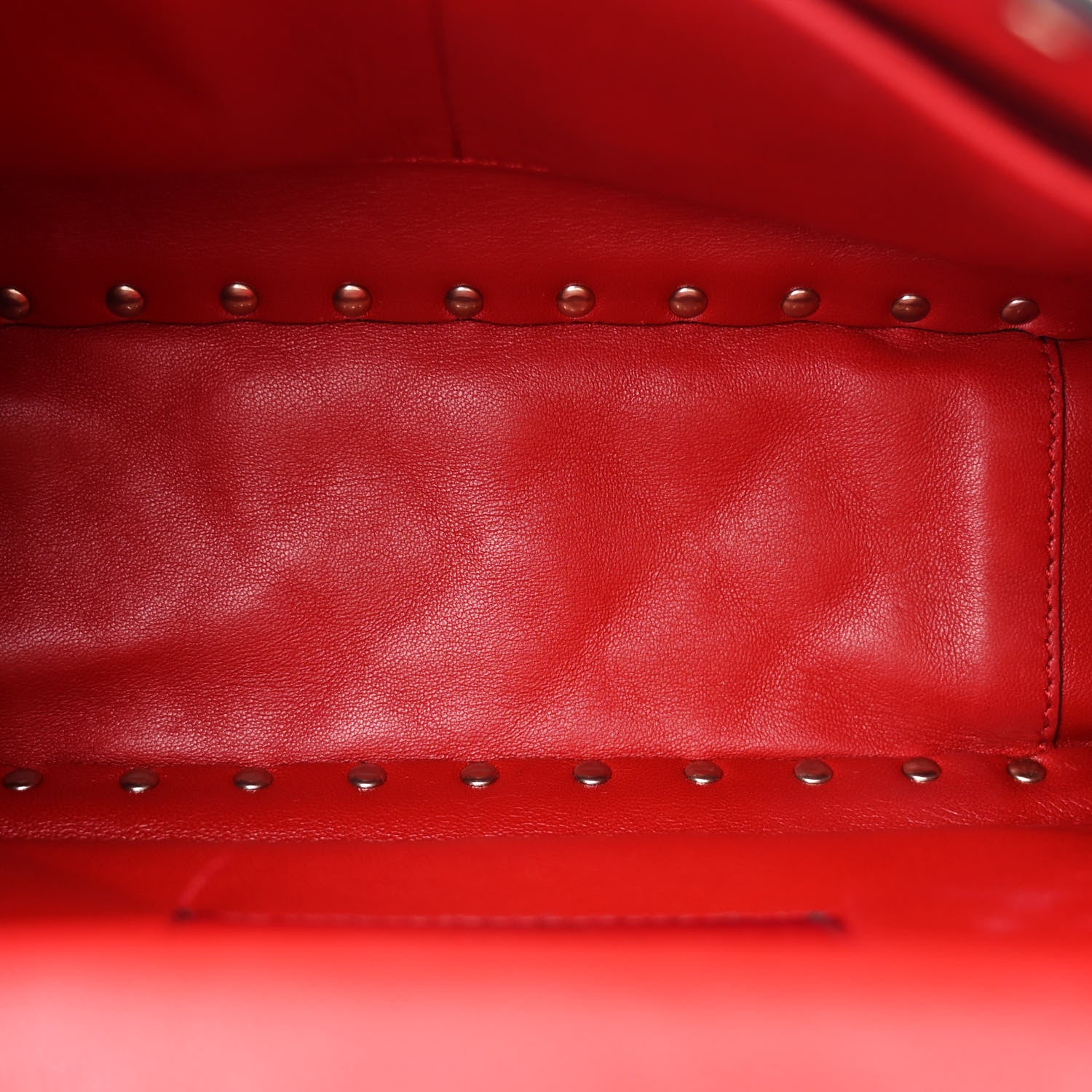 Valentino Garavani Lambskin Medium Rockstud Spike Shoulder Bag Red 5 of 10