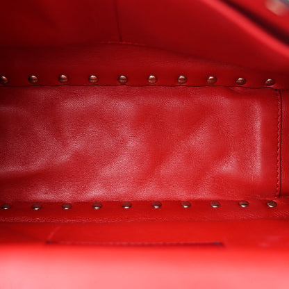 Valentino Garavani Lambskin Medium Rockstud Spike Shoulder Bag Red 5 of 10