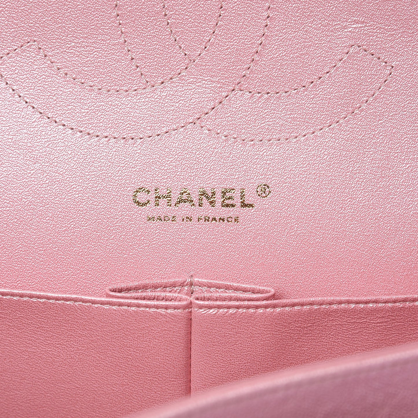 Iridescent Caviar Quilted Jumbo Double Flap Rose Pink