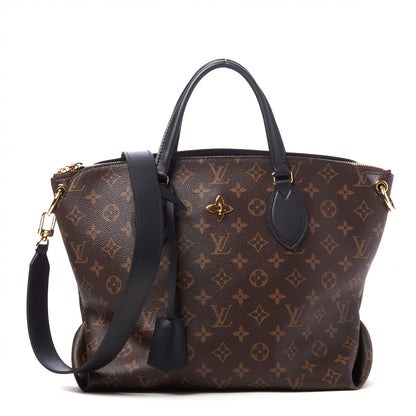 Louis Vuitton Monogram Flower Zipped Tote MM Black 1 of 8