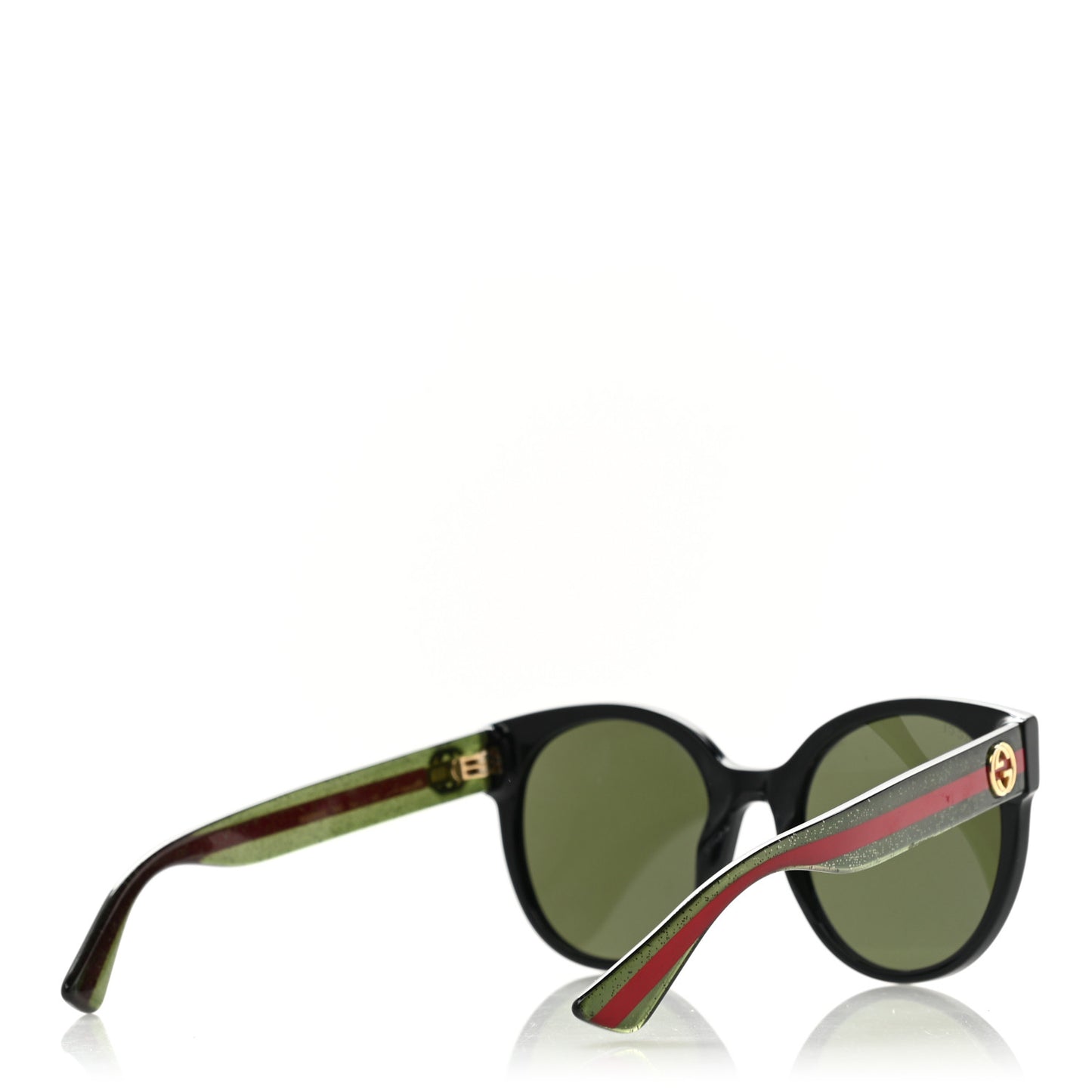 Acetate Round Web GG035S Sunglasses Black