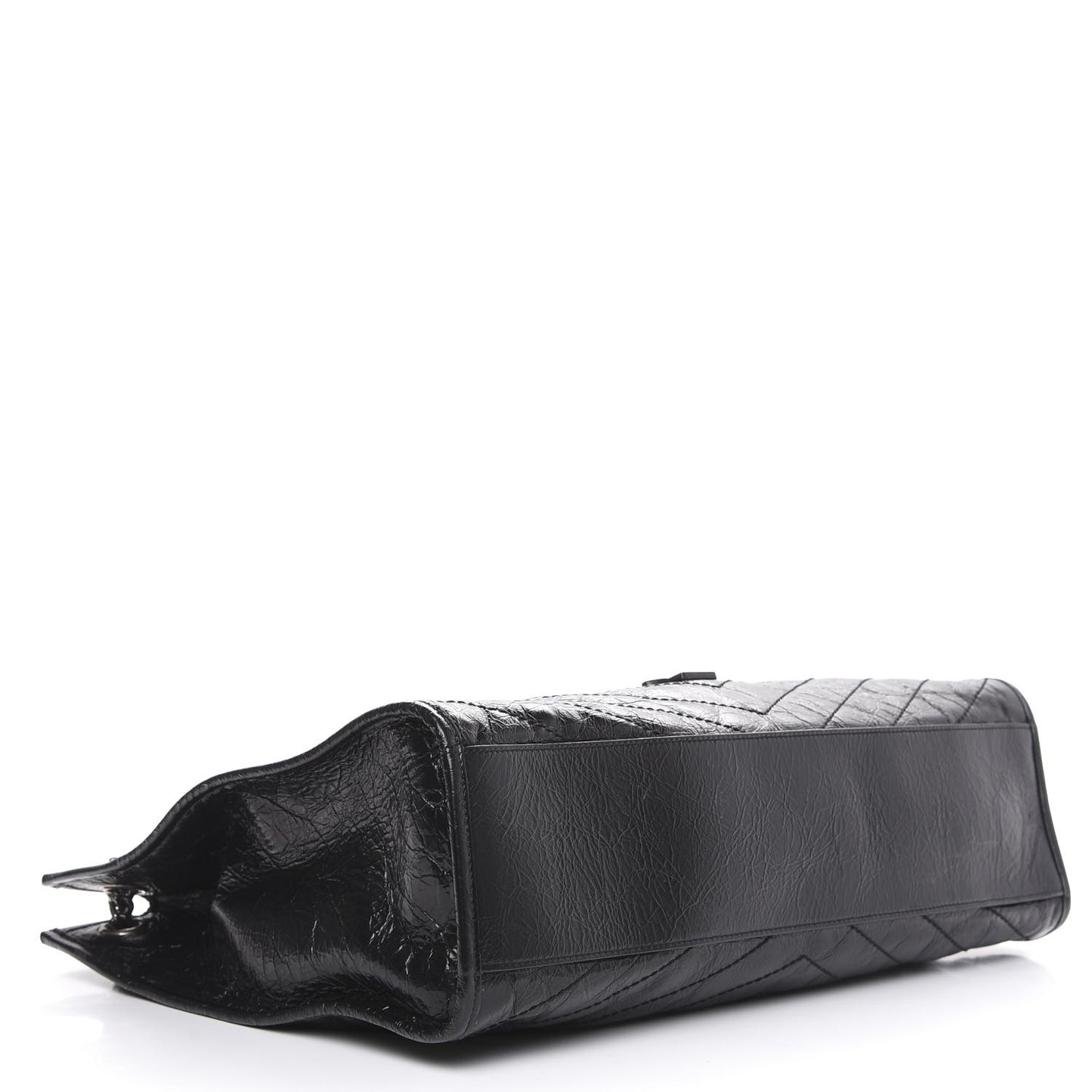 Crinkled Calfskin Matelasse Monogram Niki Shoulder Bag Black
