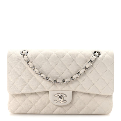 Chanel Iridescent Caviar Quilted Medium Double Flap Off White 1 of 11