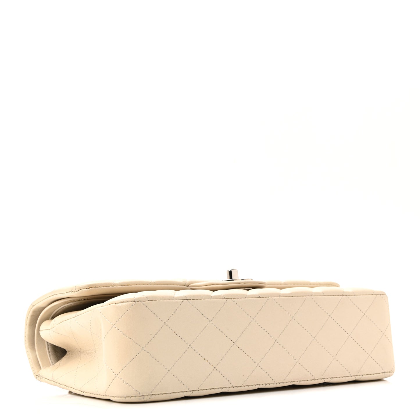 Lambskin Quilted Medium Double Flap Bijoux Chain Ivory