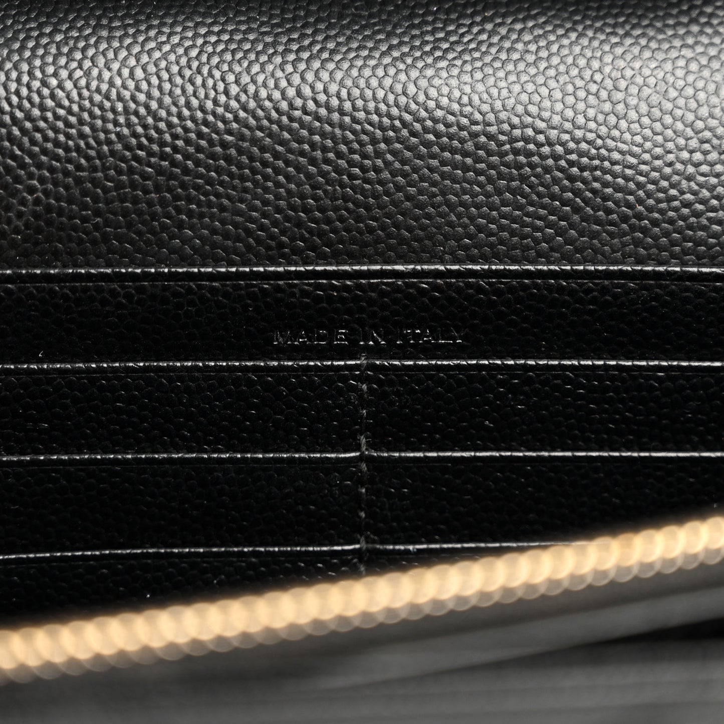 Grain De Poudre Matelasse Chevron Monogram Chain Wallet Black