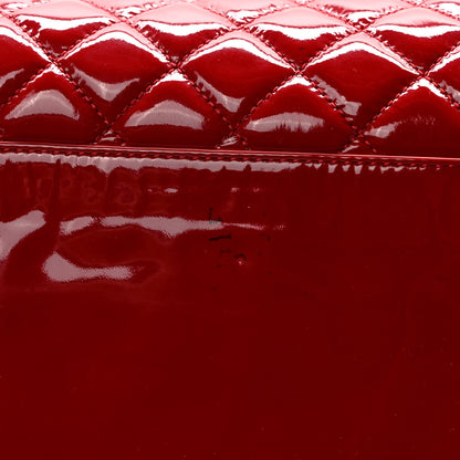 Chanel Patent Quilted Maxi Just Mademoiselle Bowling Bag Red 12 of 13
