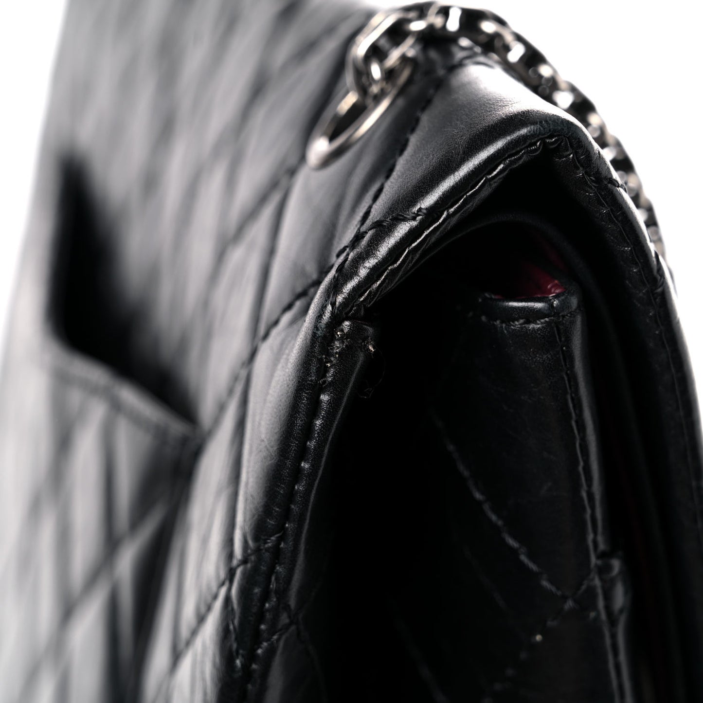 Aged Calfskin Quilted 2.55 Reissue 227 Flap Black