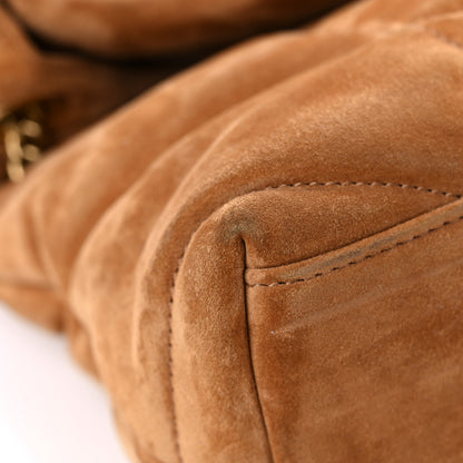 Saint Laurent Suede Calfskin Quilted Small Loulou Puffer Monogram Chain Satchel Cinnamon 8 of 11