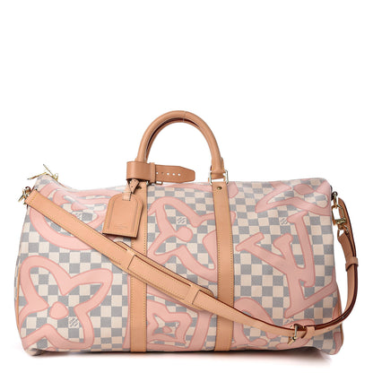Louis Vuitton Damier Azur Tahitienne Keepall Bandouliere 50 Rose Ballerine 1 of 10