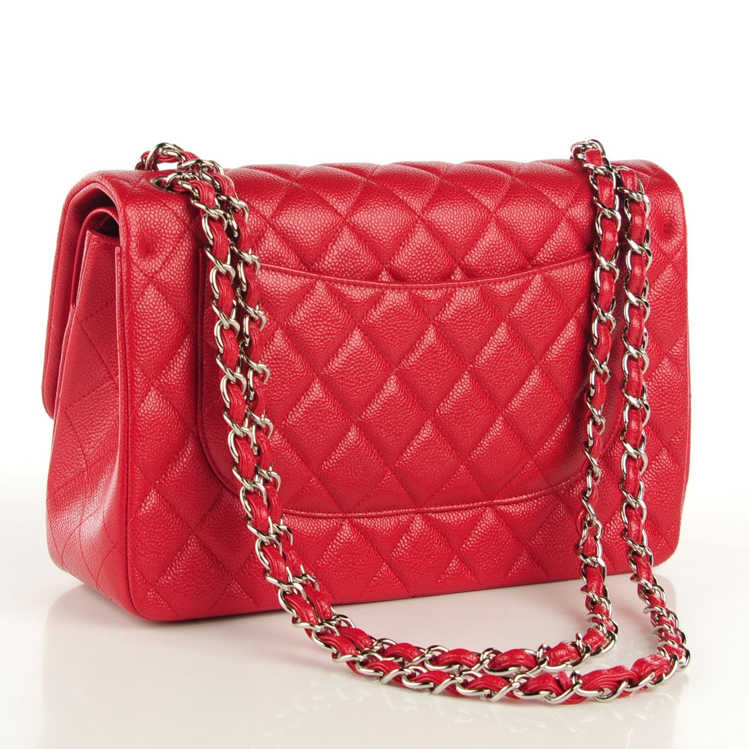 Chanel Pearly Caviar Quilted Jumbo Double Flap Dark Pink 3 of 9