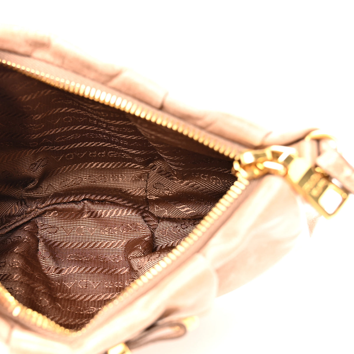 Prada Vitello Shine Bow Wristlet Cammeo 5 of 10