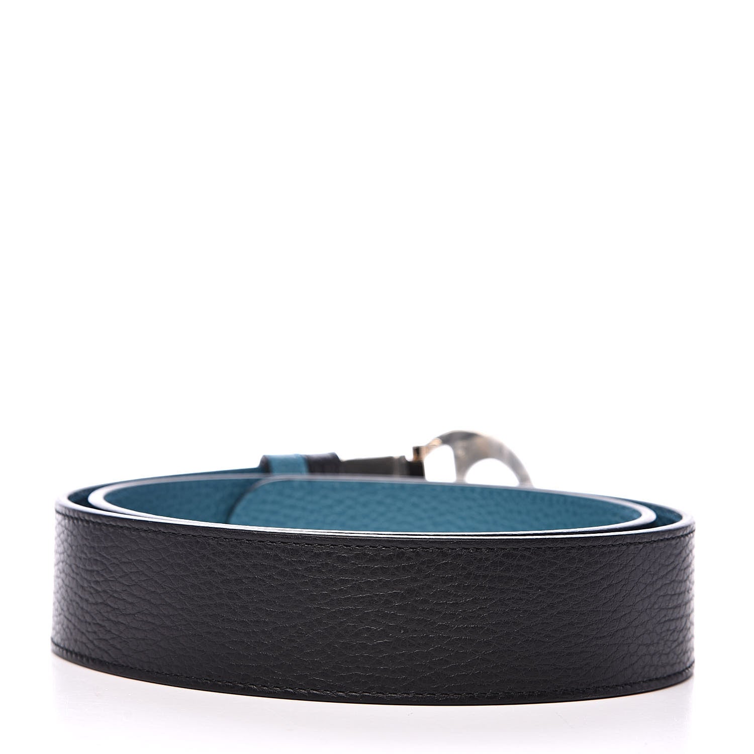 Gucci Dollar Calfskin 1973 Reversible Belt 95 38 Black Deep Cobalt 3 of 6