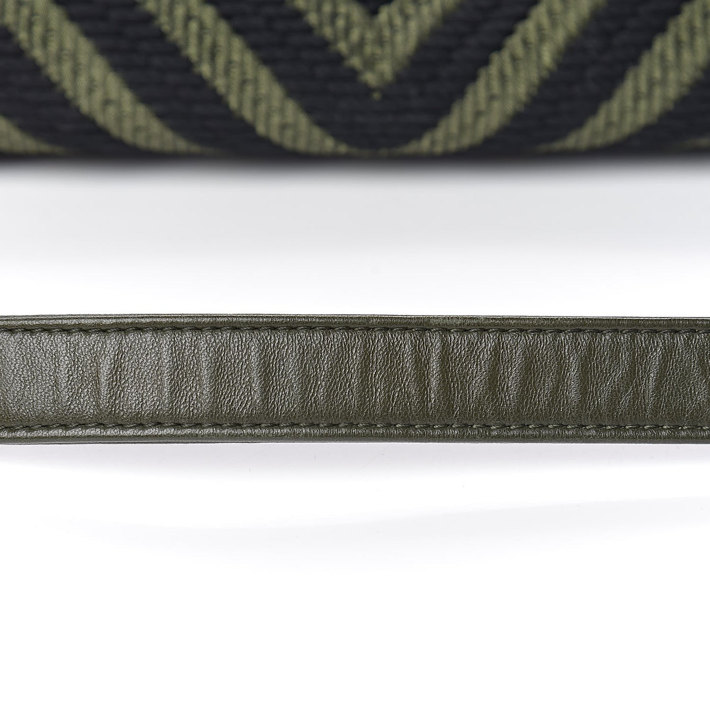 Fabric Chevron Braided Medium Boy Flap Black Dark Green